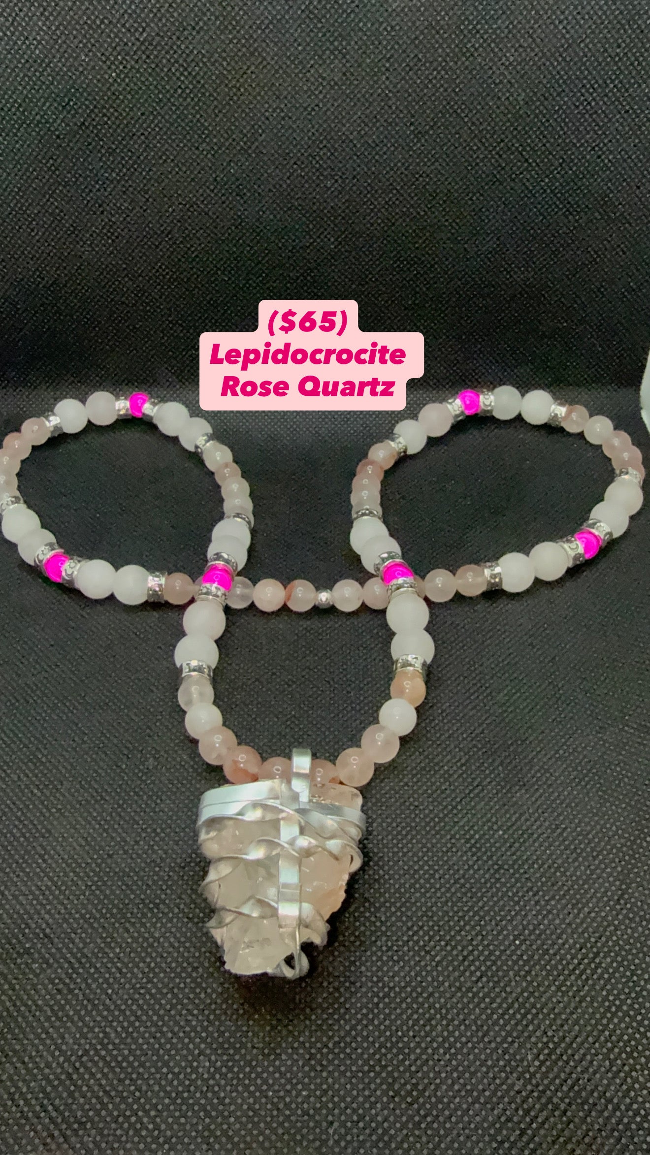 Lepidocrocite & Rose Quartz Necklace