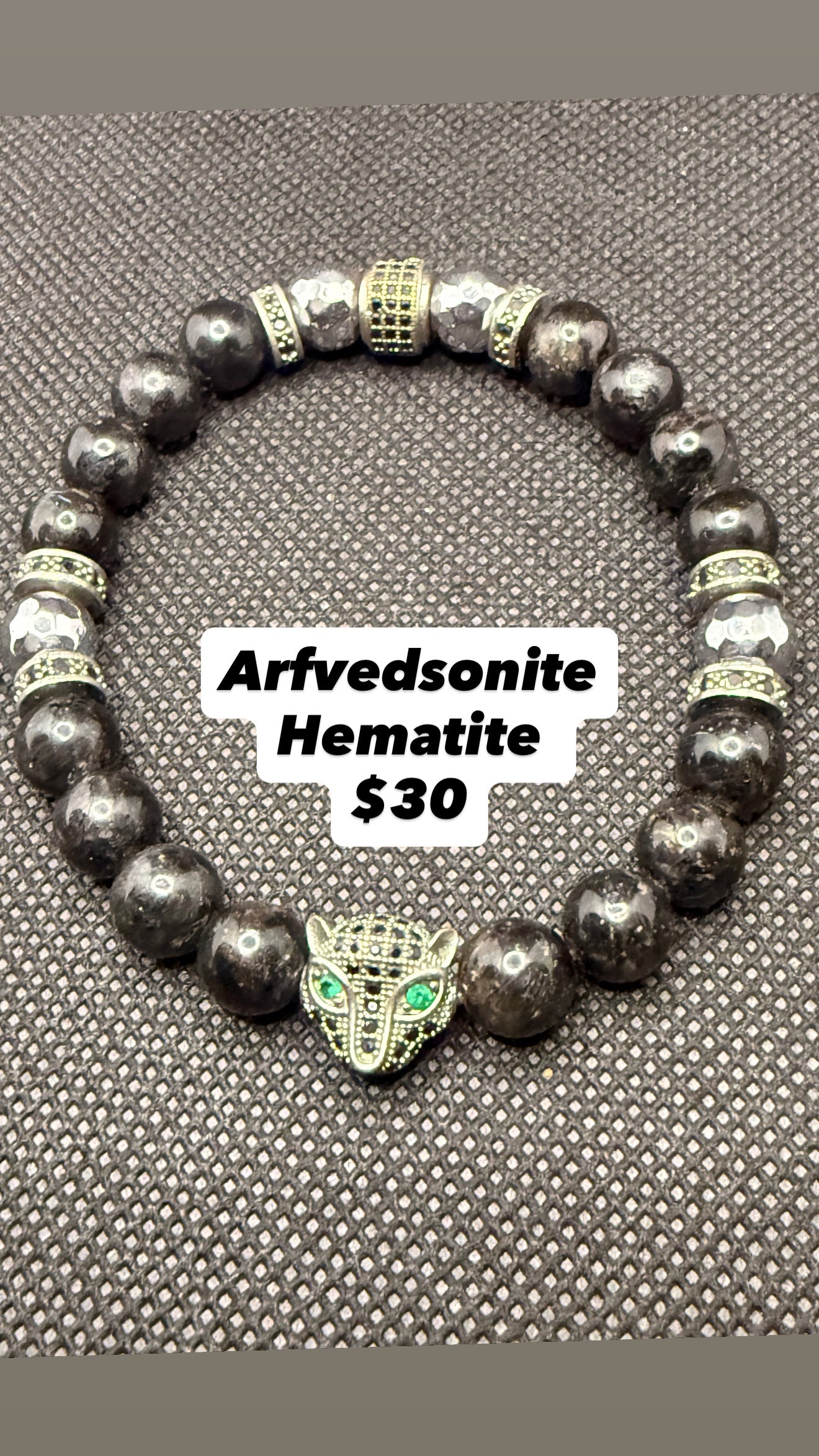 Arvfedsonite Hematite Bracelet