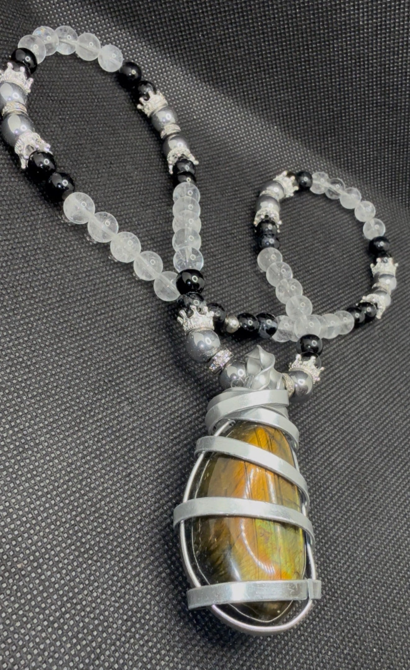 Labradorite~Fire&Ice Quartz~Hematite~