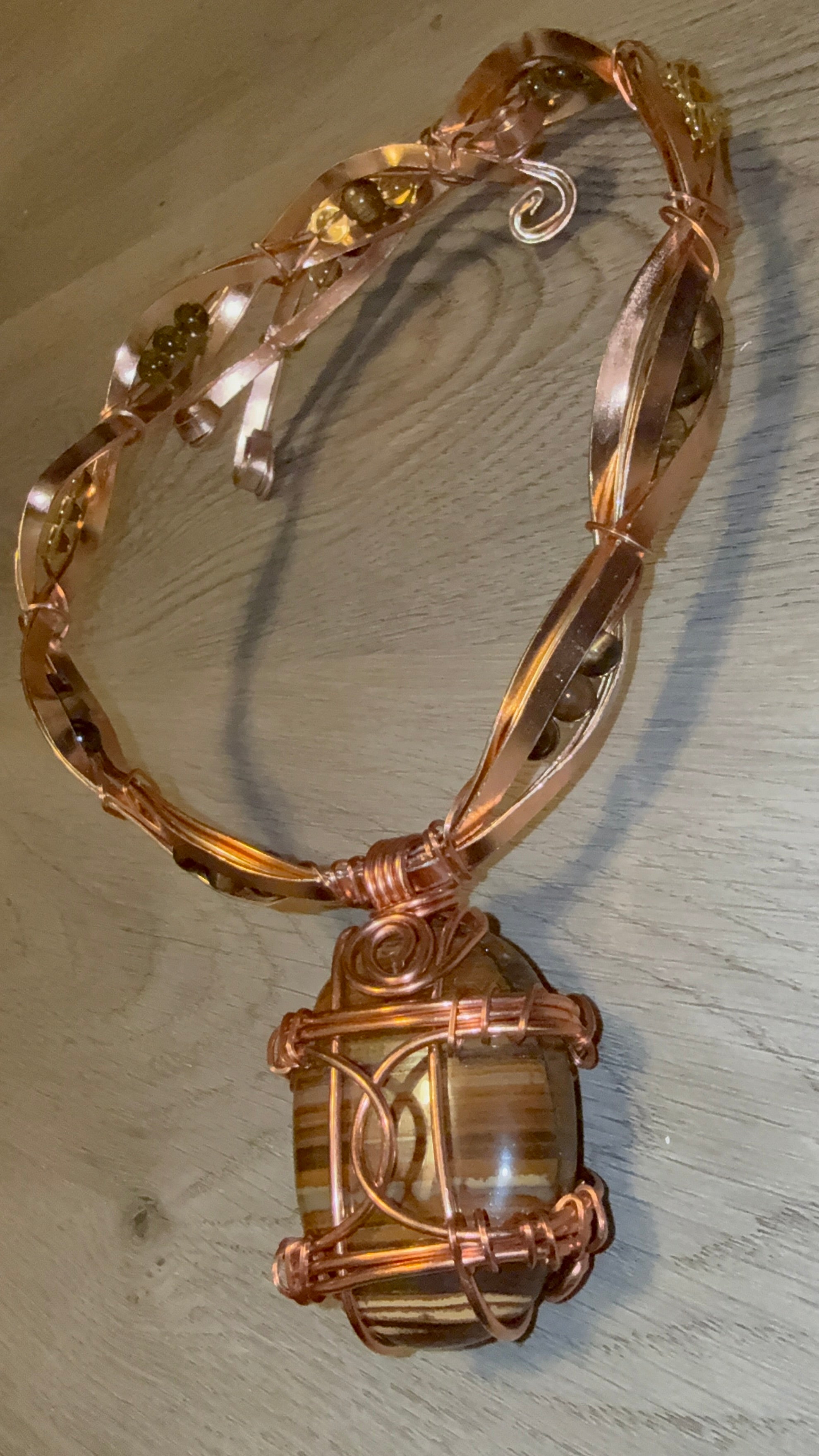 The Aligned One~Jade~Tiger Eye~Citrine Necklace