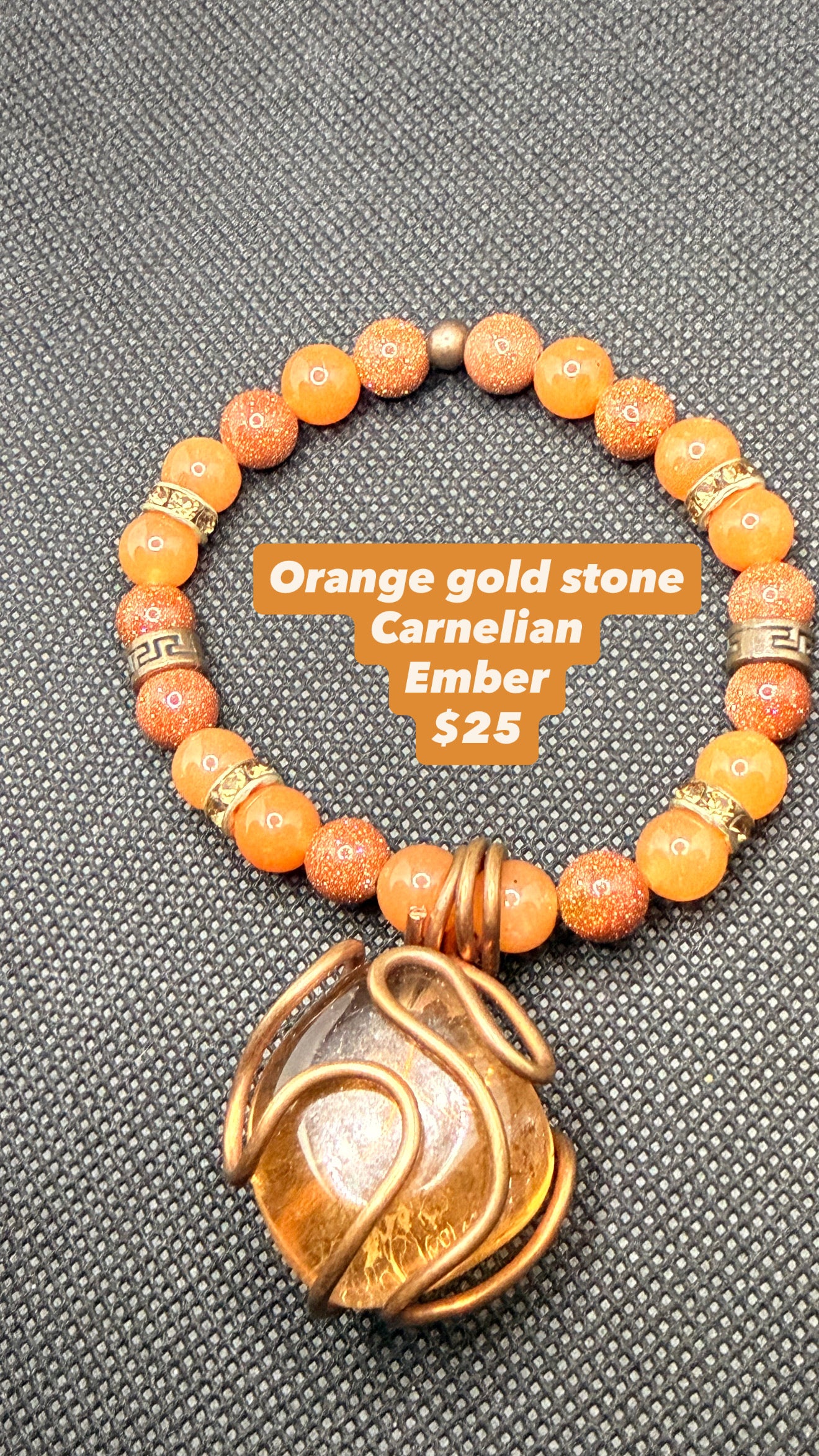 Carnelian Goldstone Ember Bracelet