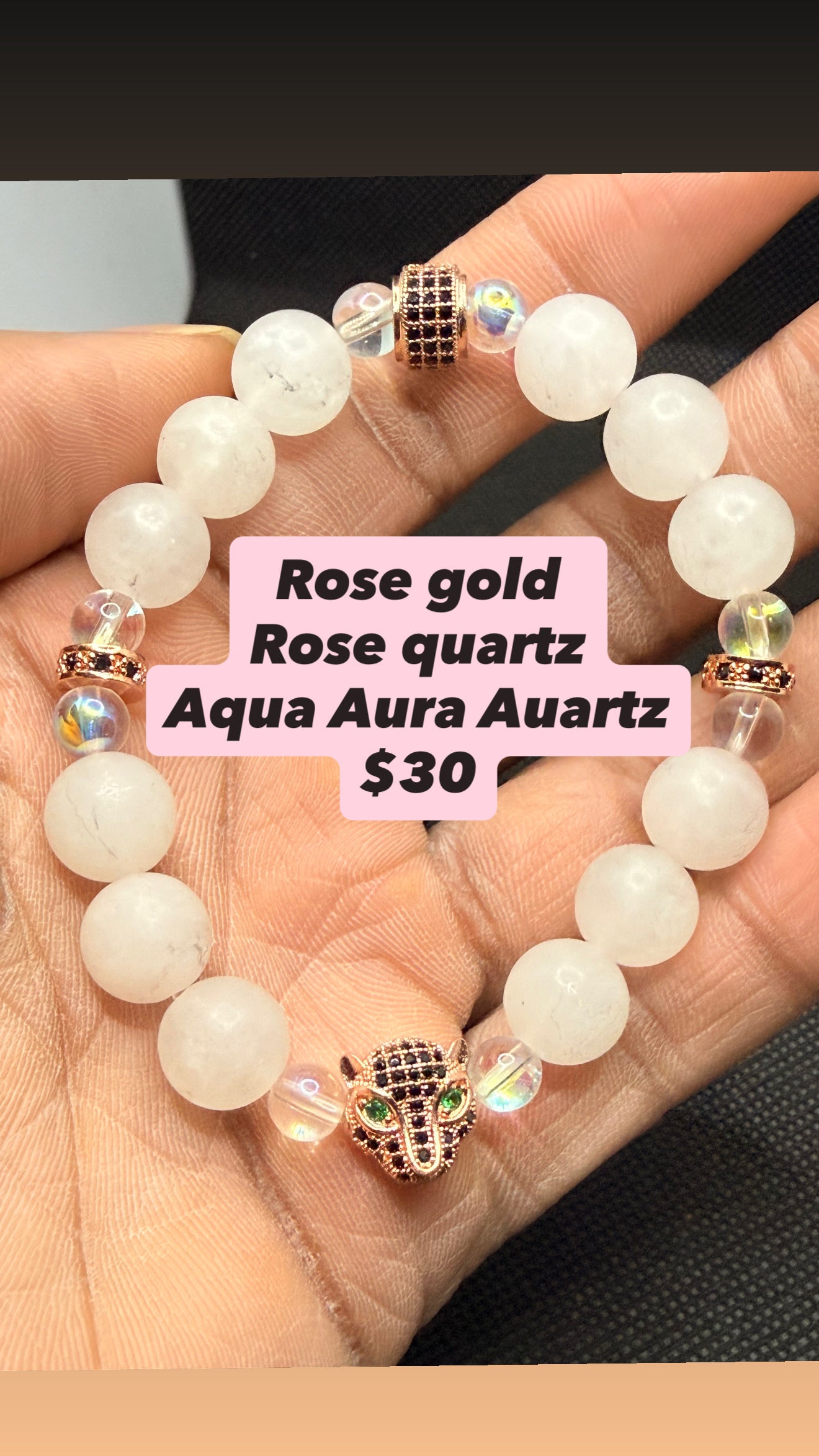 Rose Aqua Aura Bracelet