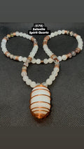 Selenite & Spirit Quartz Necklace