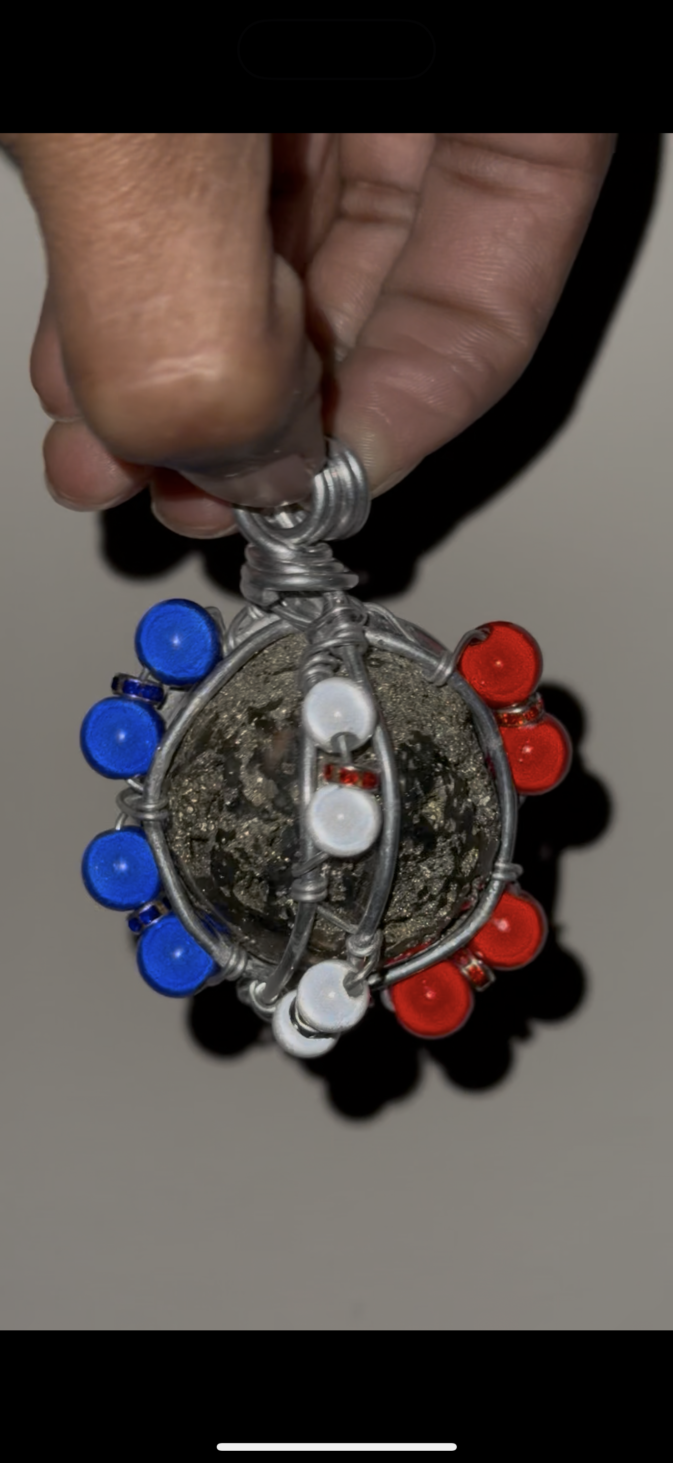 Detroit Piston Pyrite Necklace