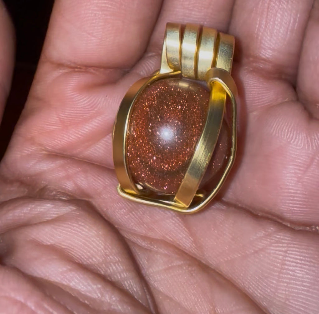 Wealth and Abundance Set Blue & Orange Goldstone