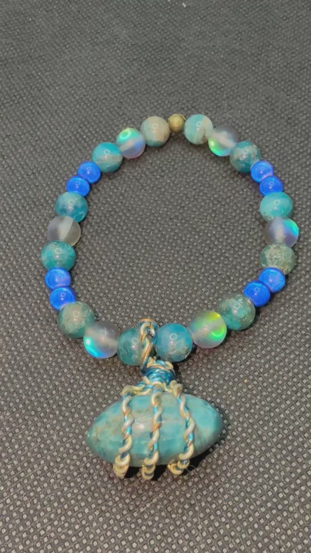 Blue Marble Apatite Bracelet