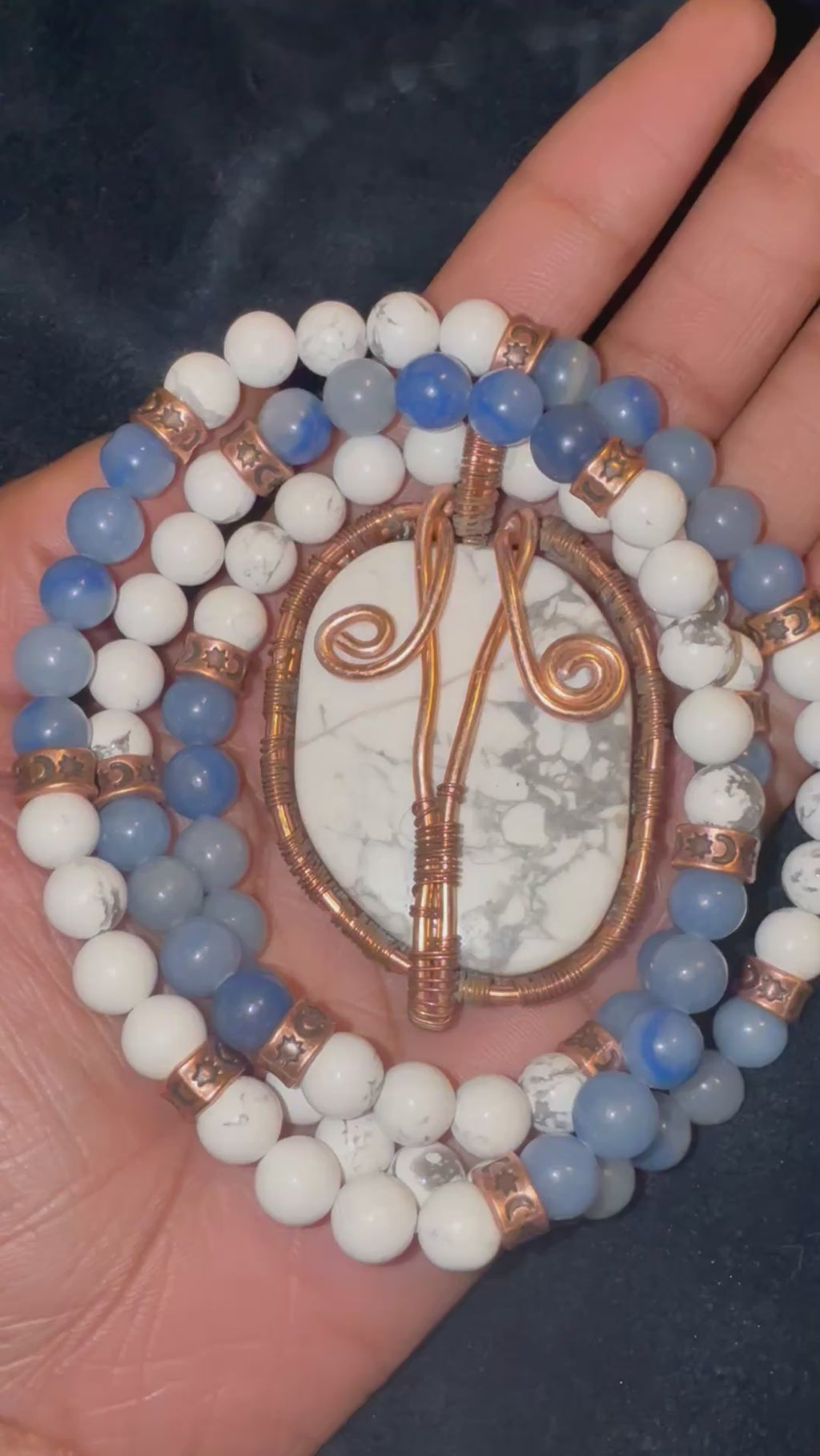 Copper~Howlite~Angelite Necklace
