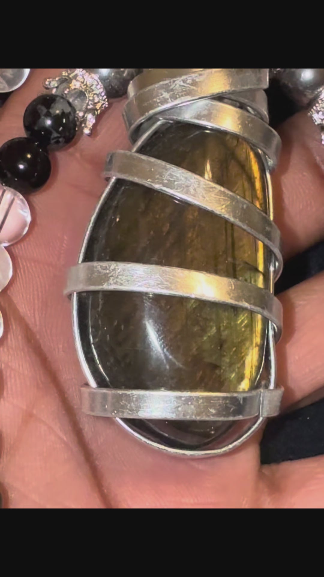 Labradorite~Fire&Ice Quartz~Hematite~