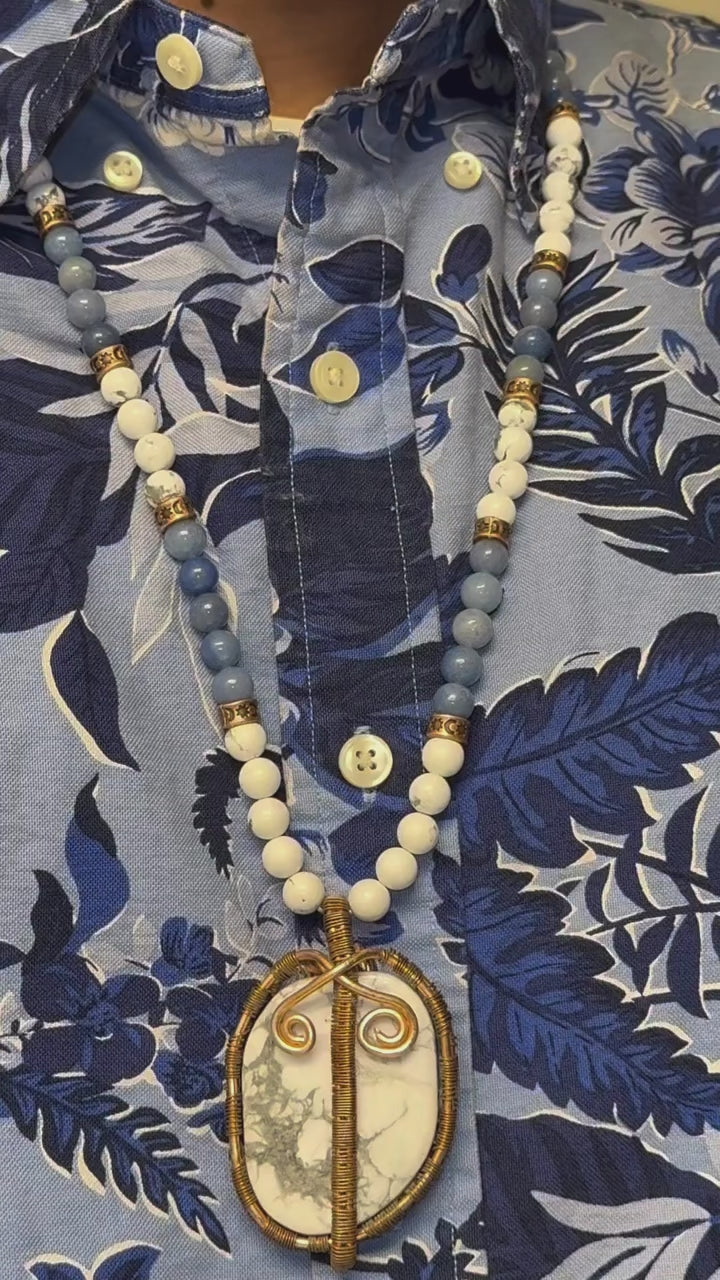 Copper~Howlite~Angelite Necklace