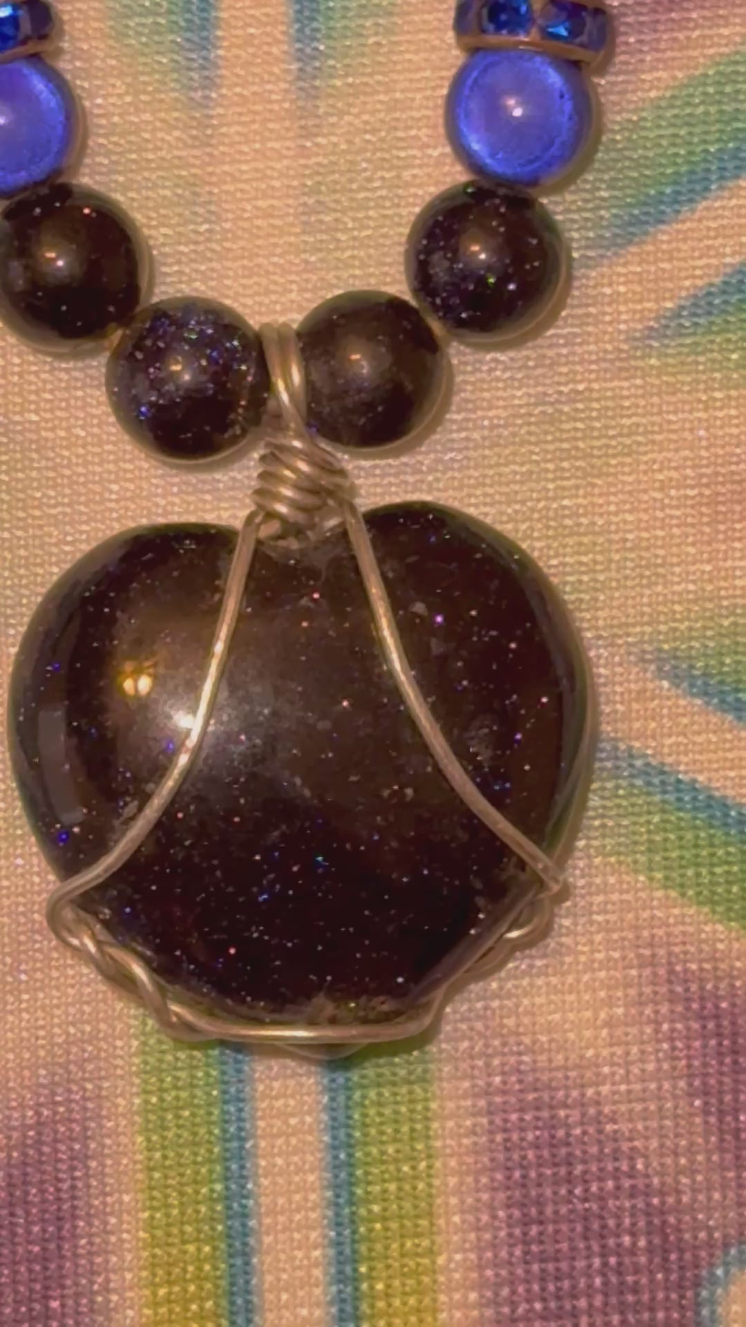 Blue Goldstone Illumination Necklace