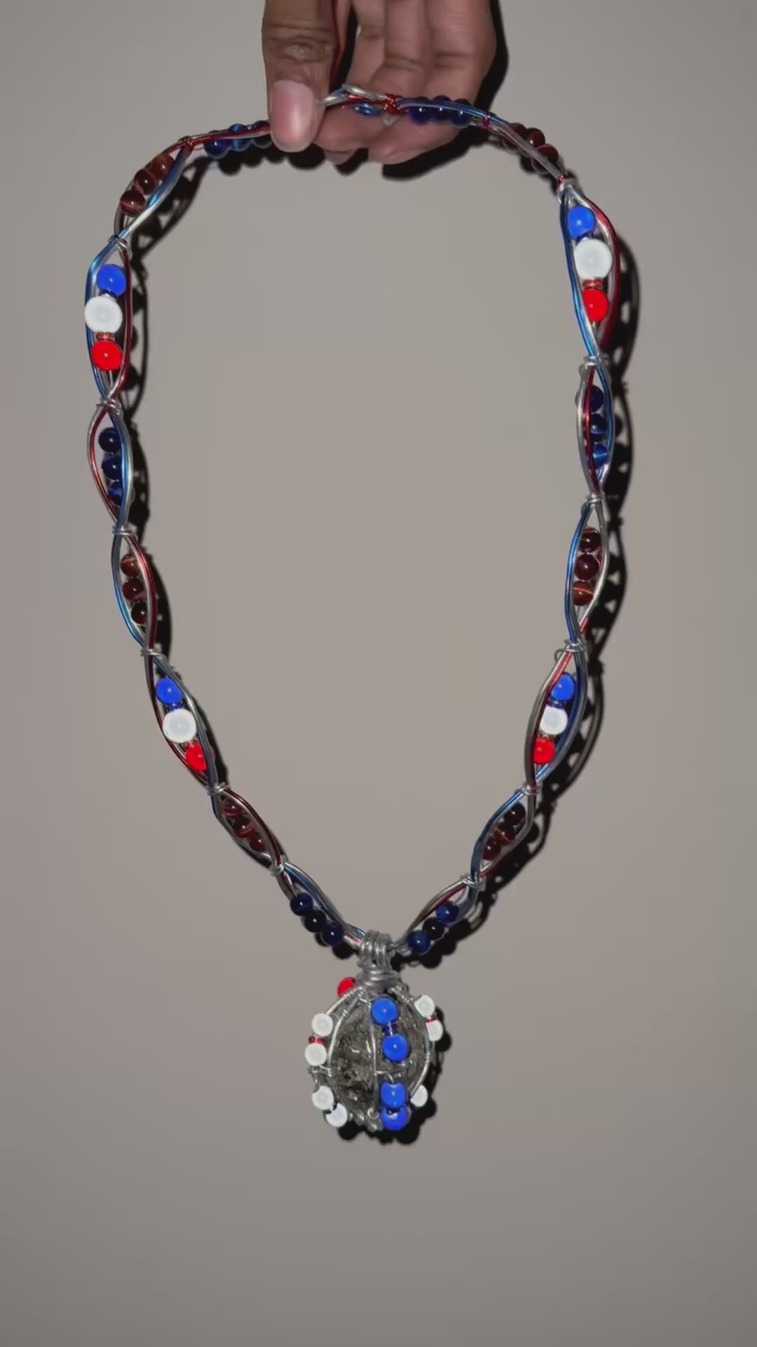 Detroit Piston Pyrite Necklace