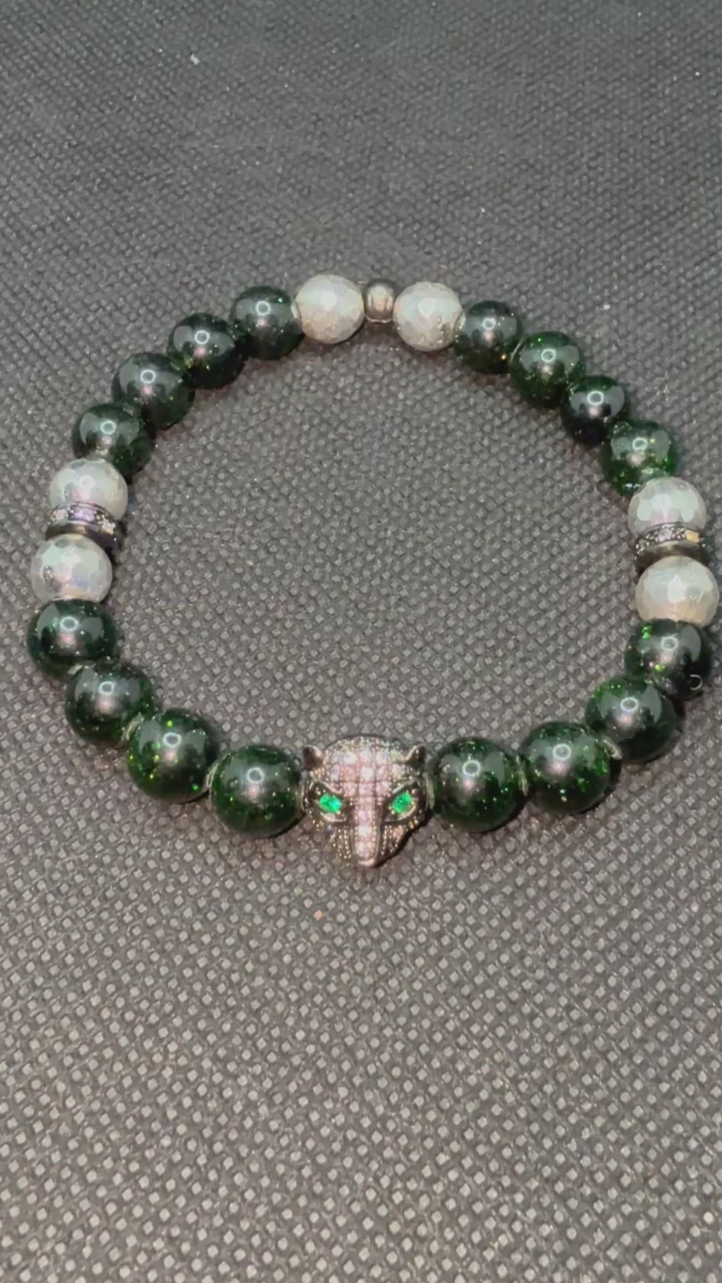 Green Goldstone Hematite Money Bracelet